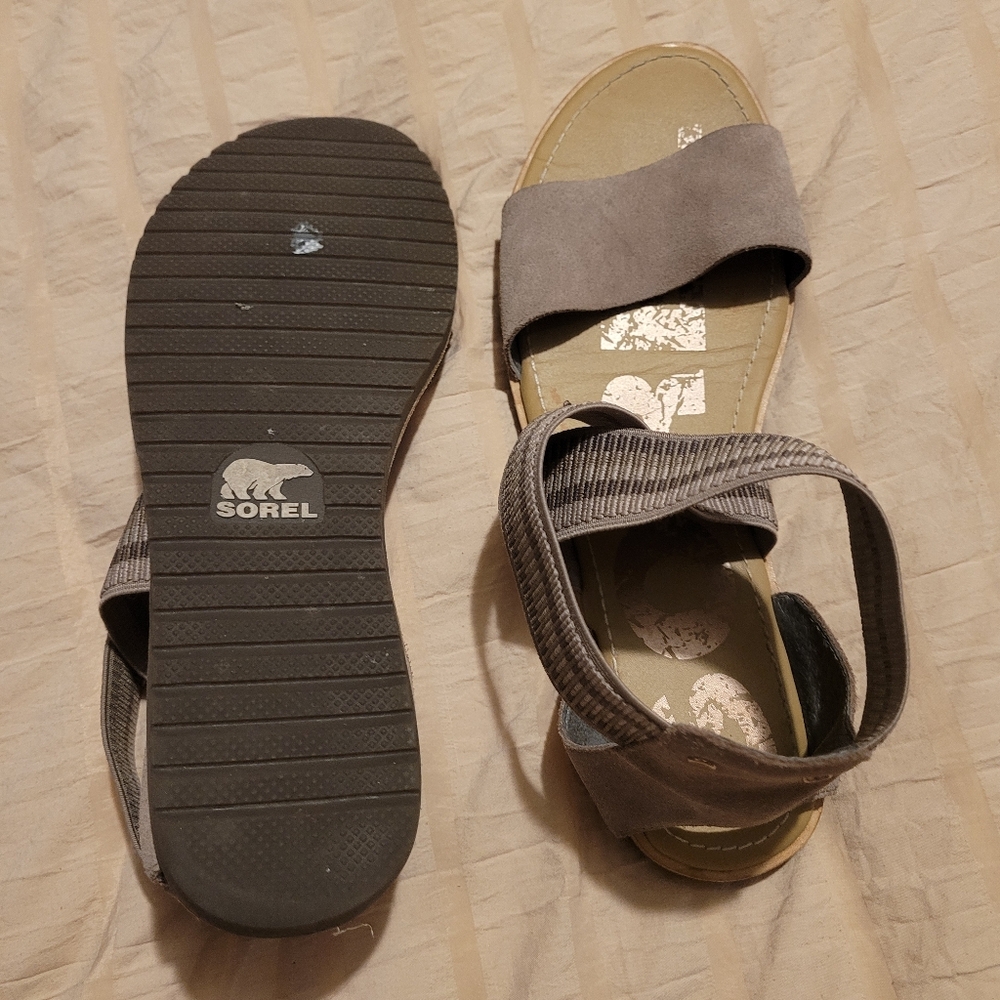 Sorel Ella ll Womens Slip On Sandal Suede Shoes Size 11 - Picture 9 of 10